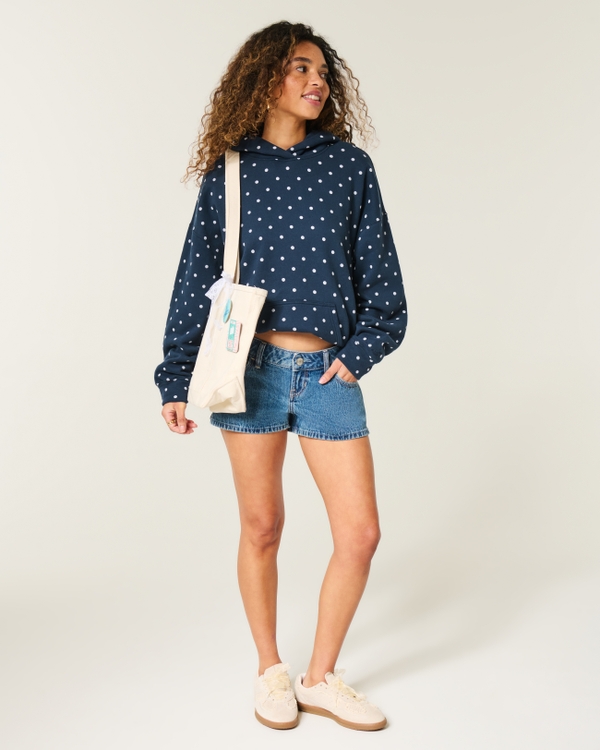 Hollister Feel Good Polka Dot Hoodie, Navy Pattern view 2