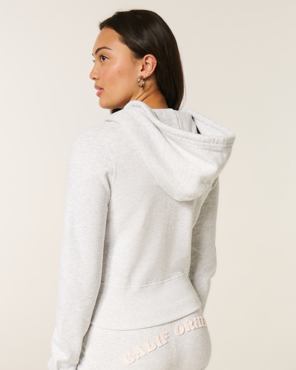 Hollister Feel Good Zip-Up Hoodie, Light Heather Grey view 2