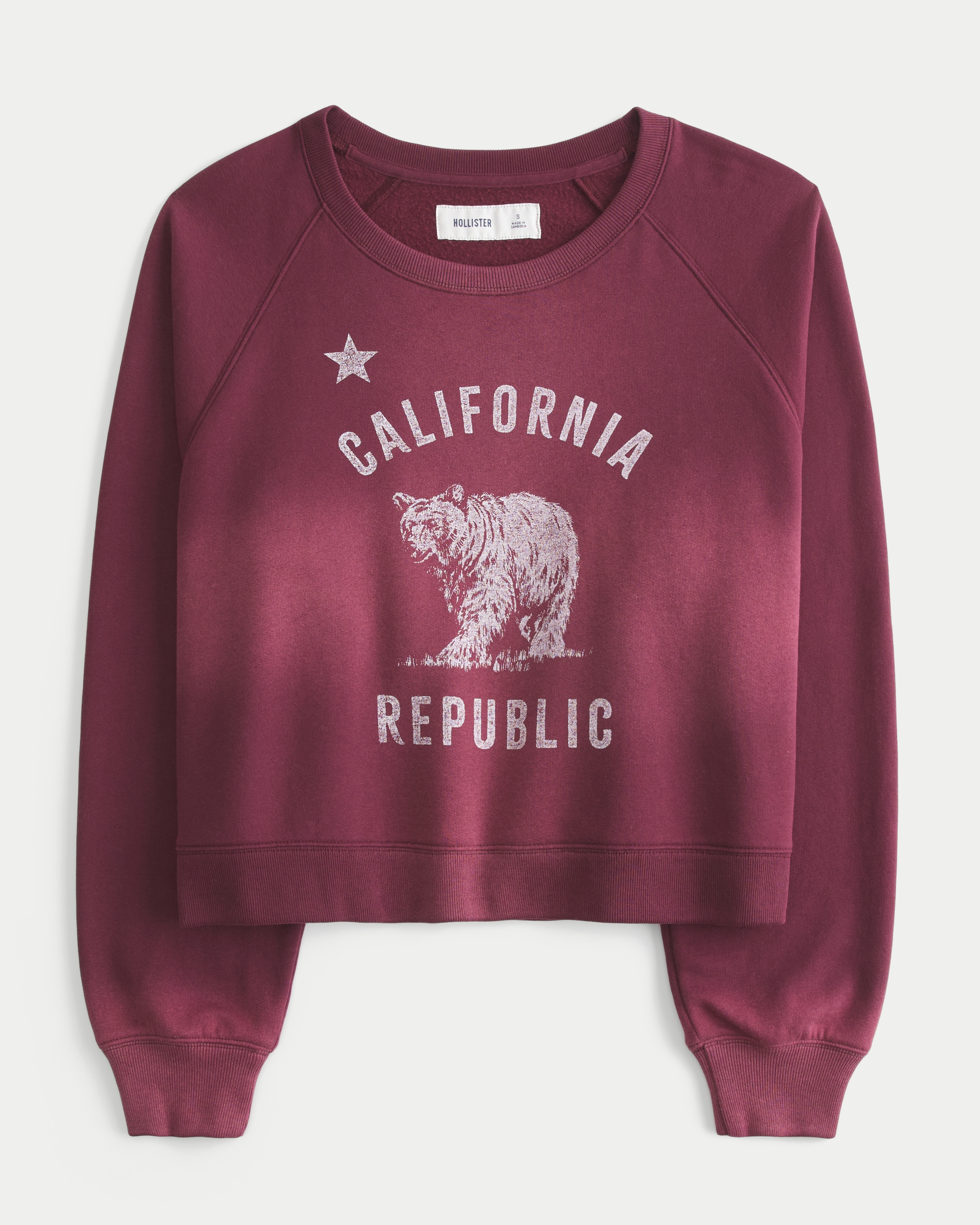 Hollister Feel Good Easy California Republic Graphic Crew Sweatshirt