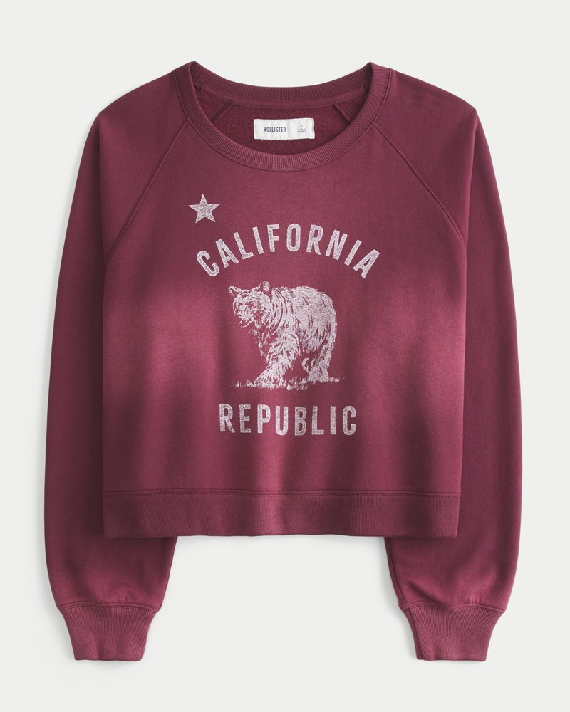 Women's Hollister Feel Good Easy California Republic Graphic Crew