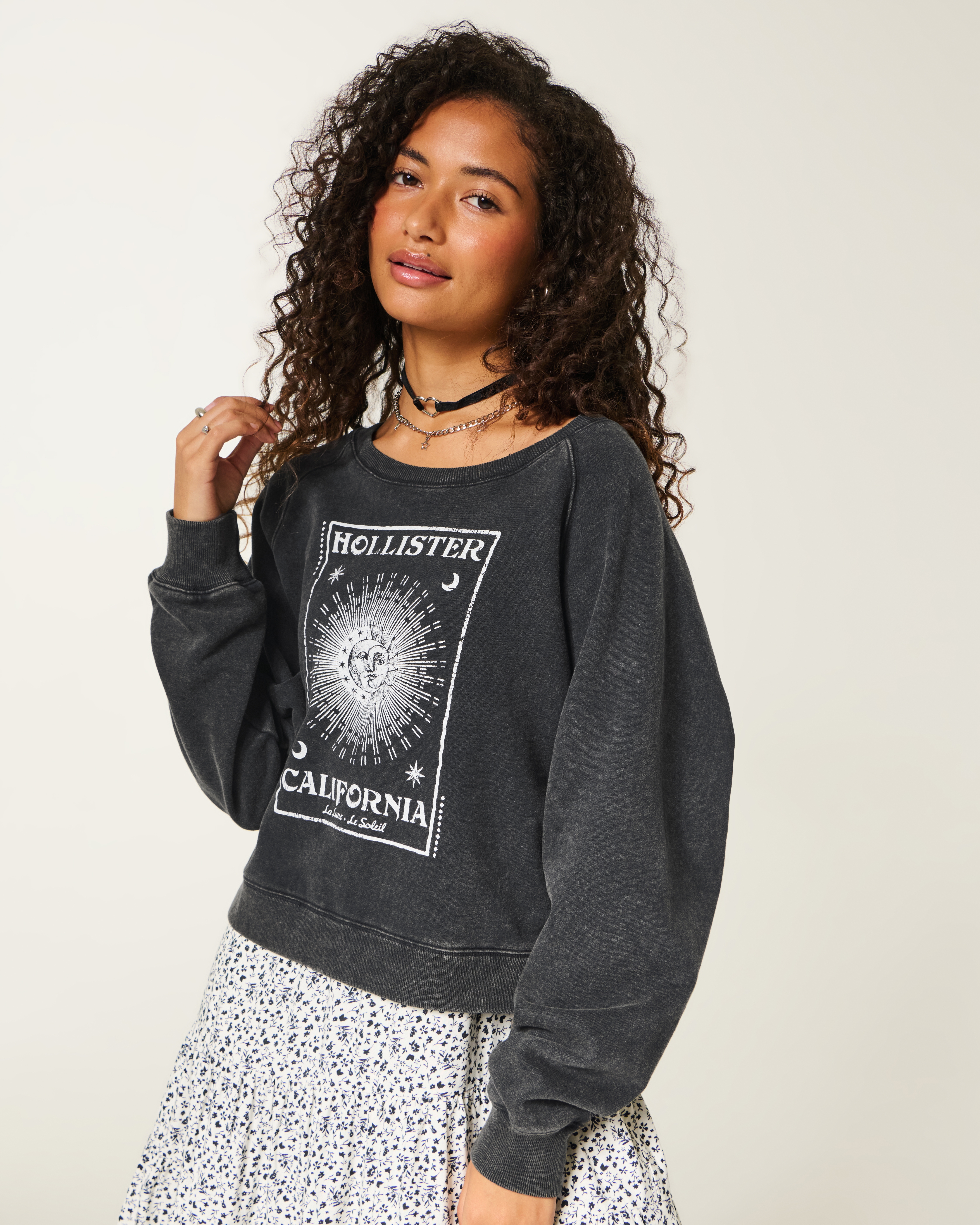 Hollister Feel Good Easy Logo Graphic Crew Sweatshirt | Liberty Center