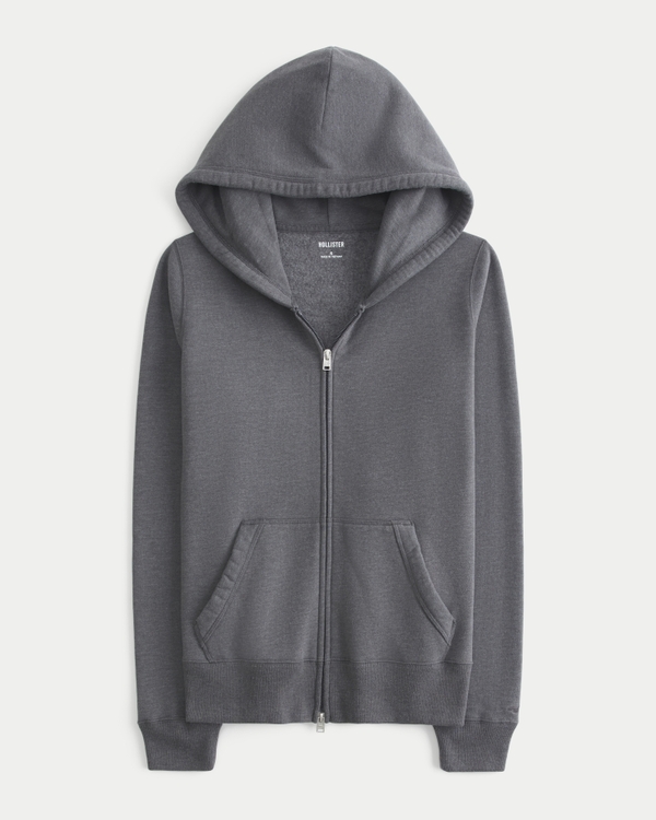 Hollister フード付きグレーパーカー Women's Hollister Feel Good Zip-Up Hoodie | Women's Clearance