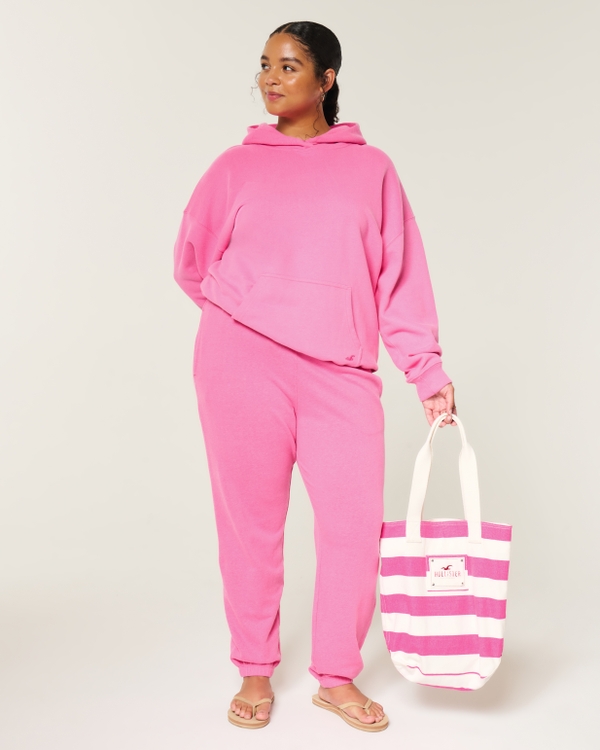Hollister Feel Good Oversized Hoodie, Dark Pink view 2