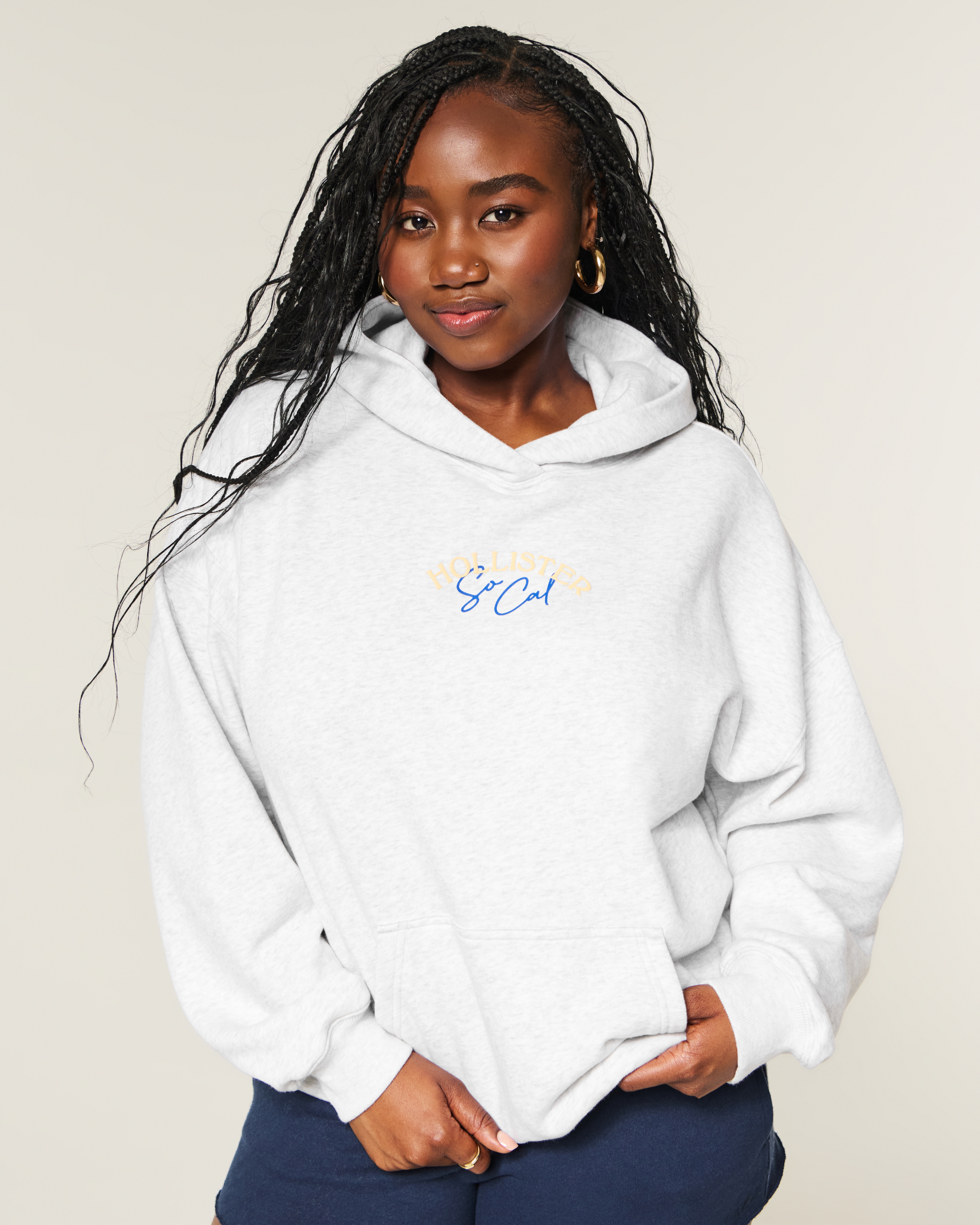 Hollister Feel Good Oversized Logo Graphic Hoodie