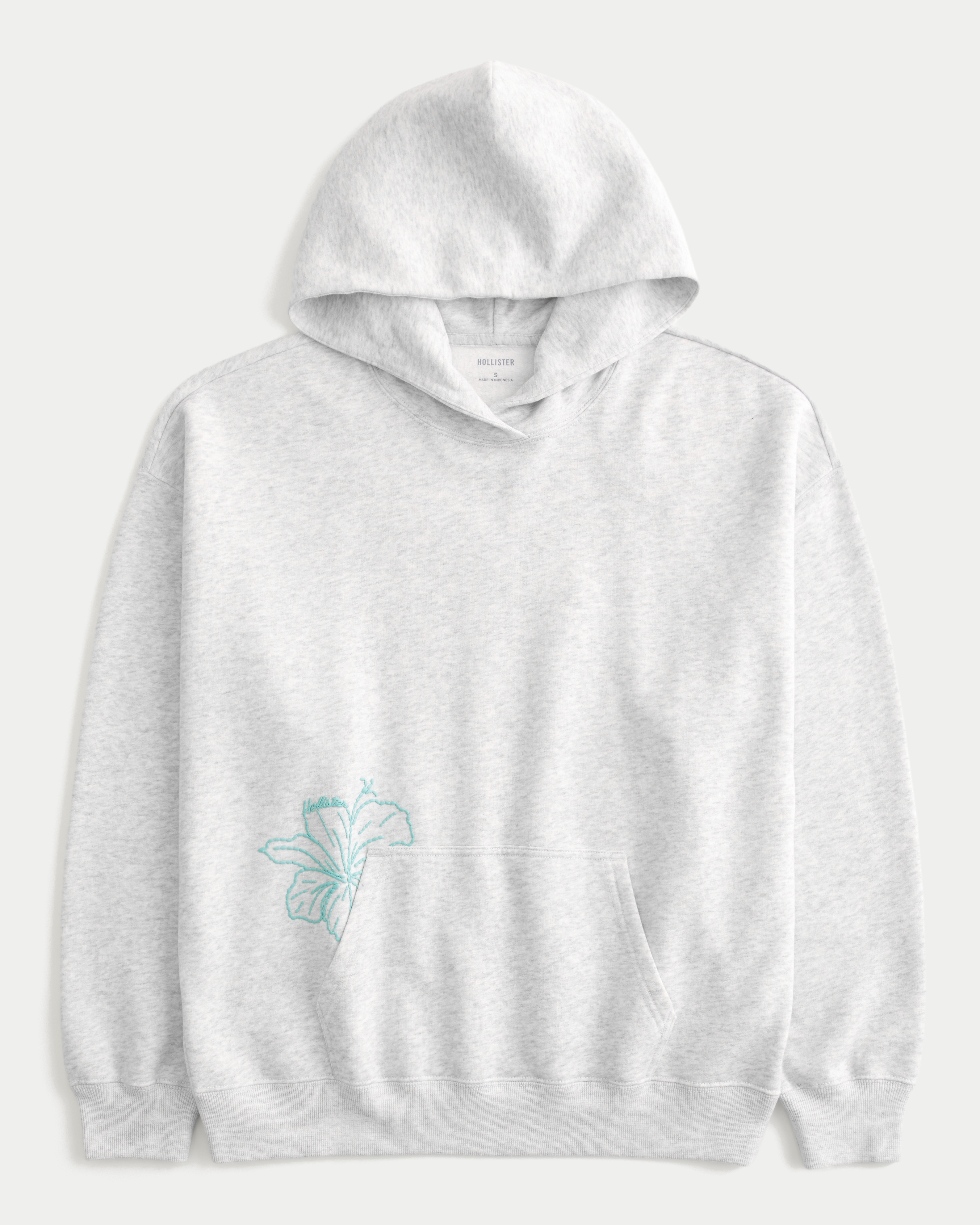 Hollister Feel Good Oversized Hibiscus Graphic Hoodie