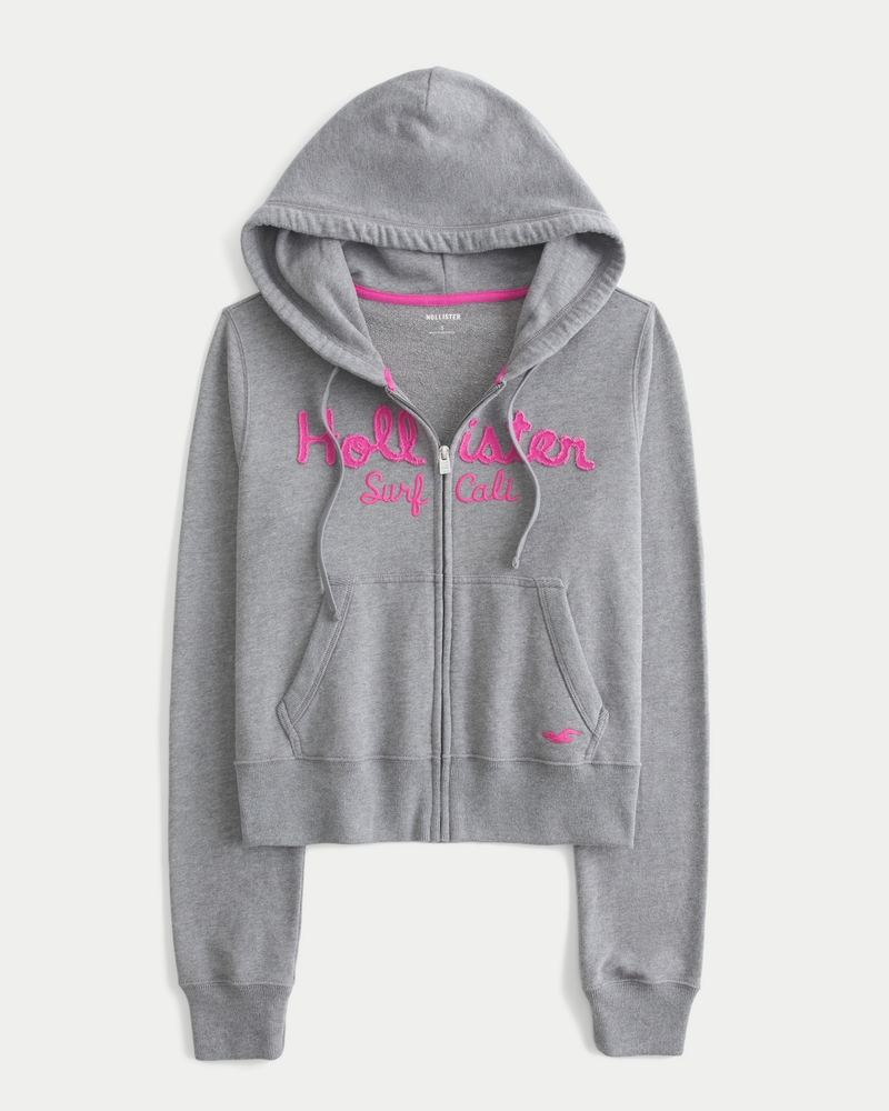 Women's Easy Zip-Up Logo Graphic Hoodie | Women's Tops