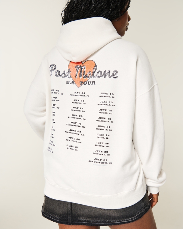 Hollister Feel Good Oversized Post Malone Graphic Hoodie, Cloud White view 2