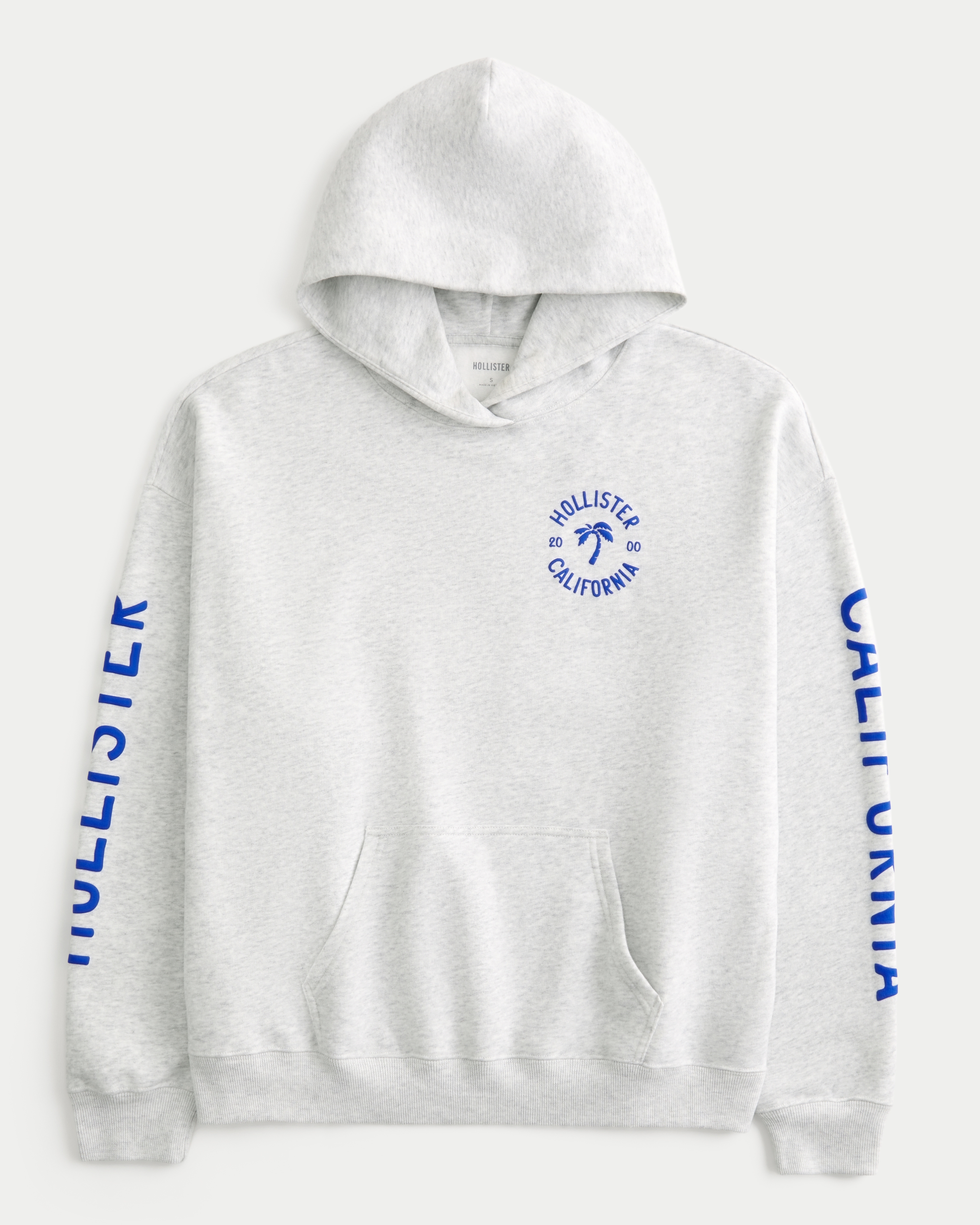 Hollister Feel Good Oversized Puff Logo Graphic Hoodie