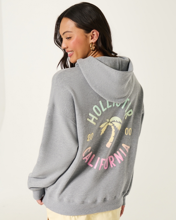 Hollister Feel Good Oversized Logo Graphic Hoodie