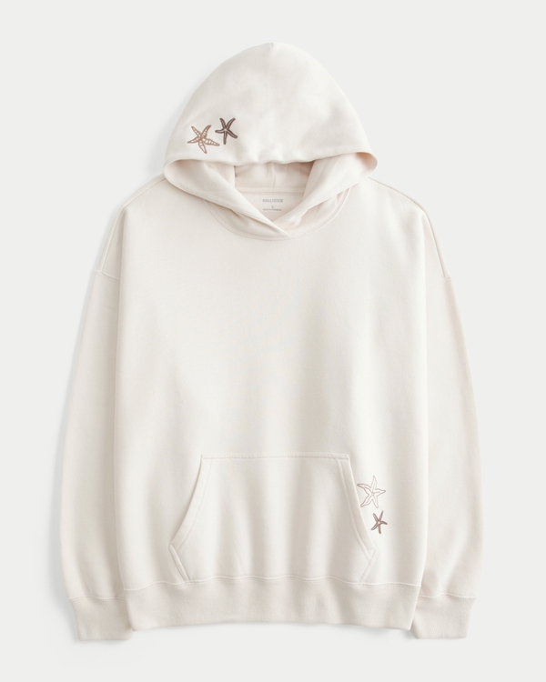 トップス OYSTER SILHOUETTE HOODIE Women's Hollister Feel Good Oversized Starfish Graphic Hoodie