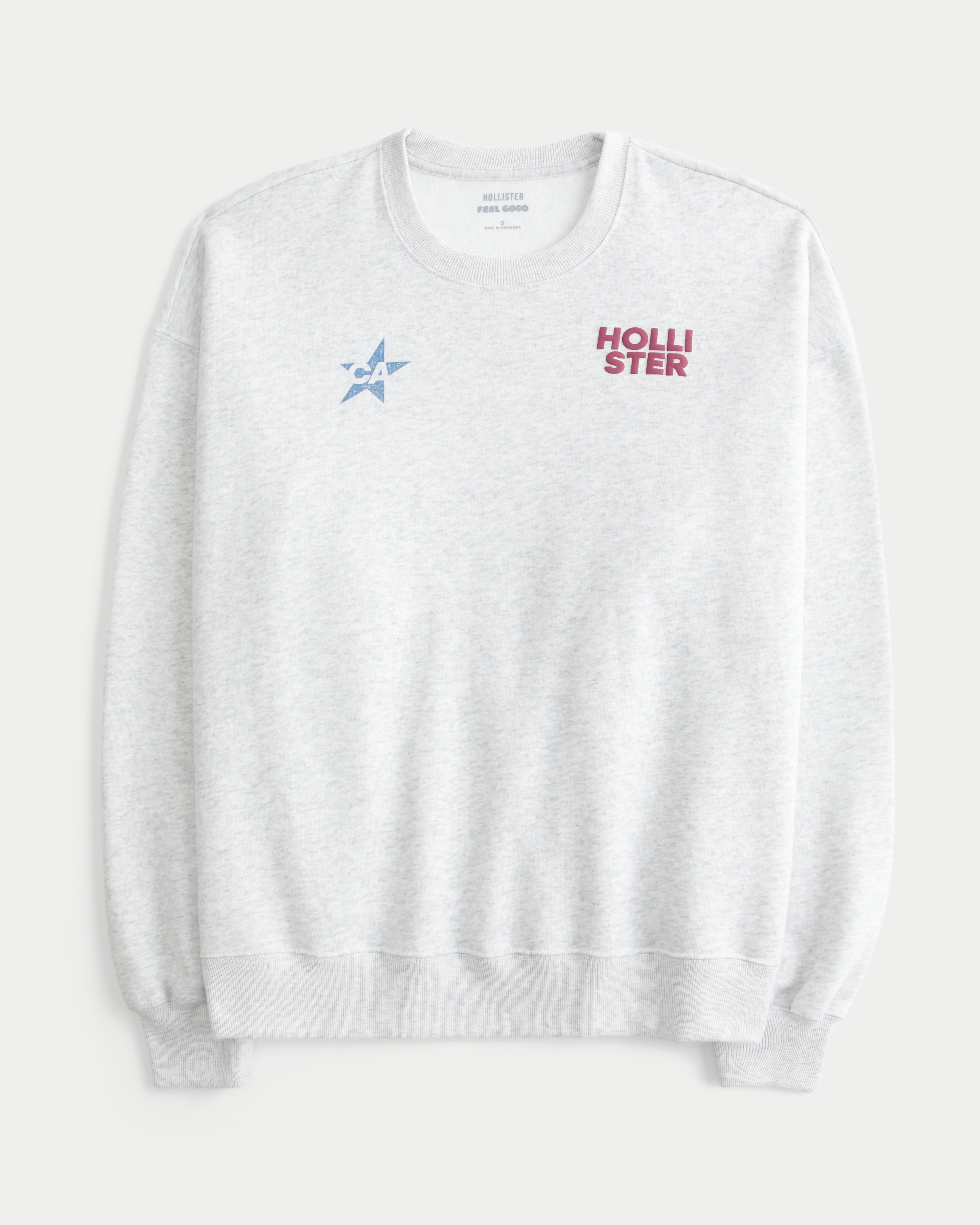 Hollister Feel Good Oversized Logo Graphic Crew Sweatshirt