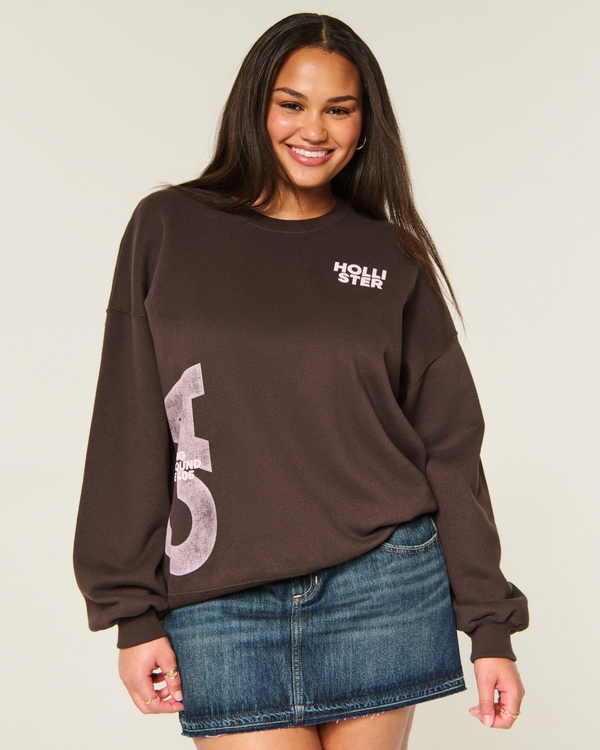 Hollister Feel Good Oversized Logo Graphic Crew Sweatshirt
