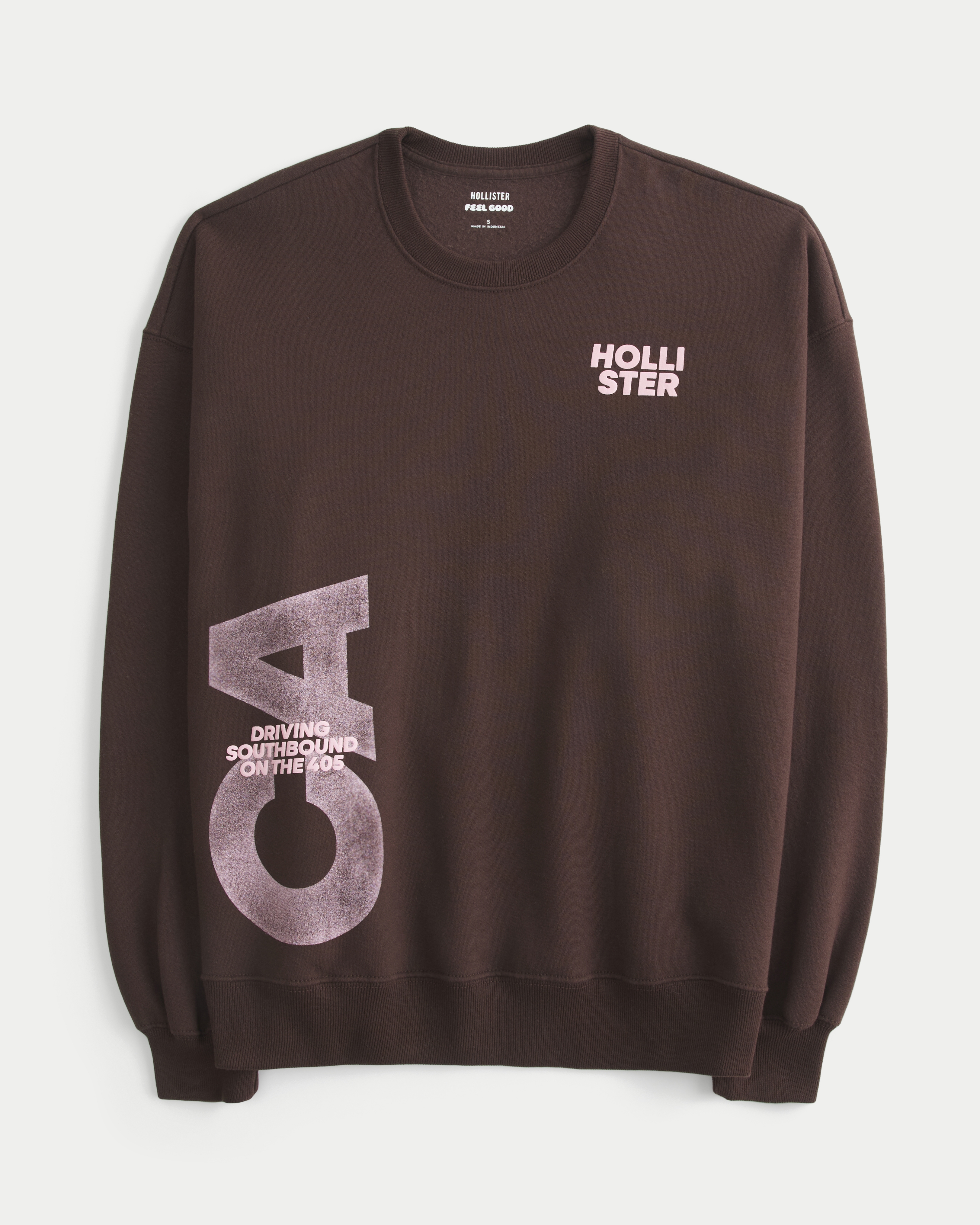 Hollister Feel Good Oversized Logo Graphic Crew Sweatshirt