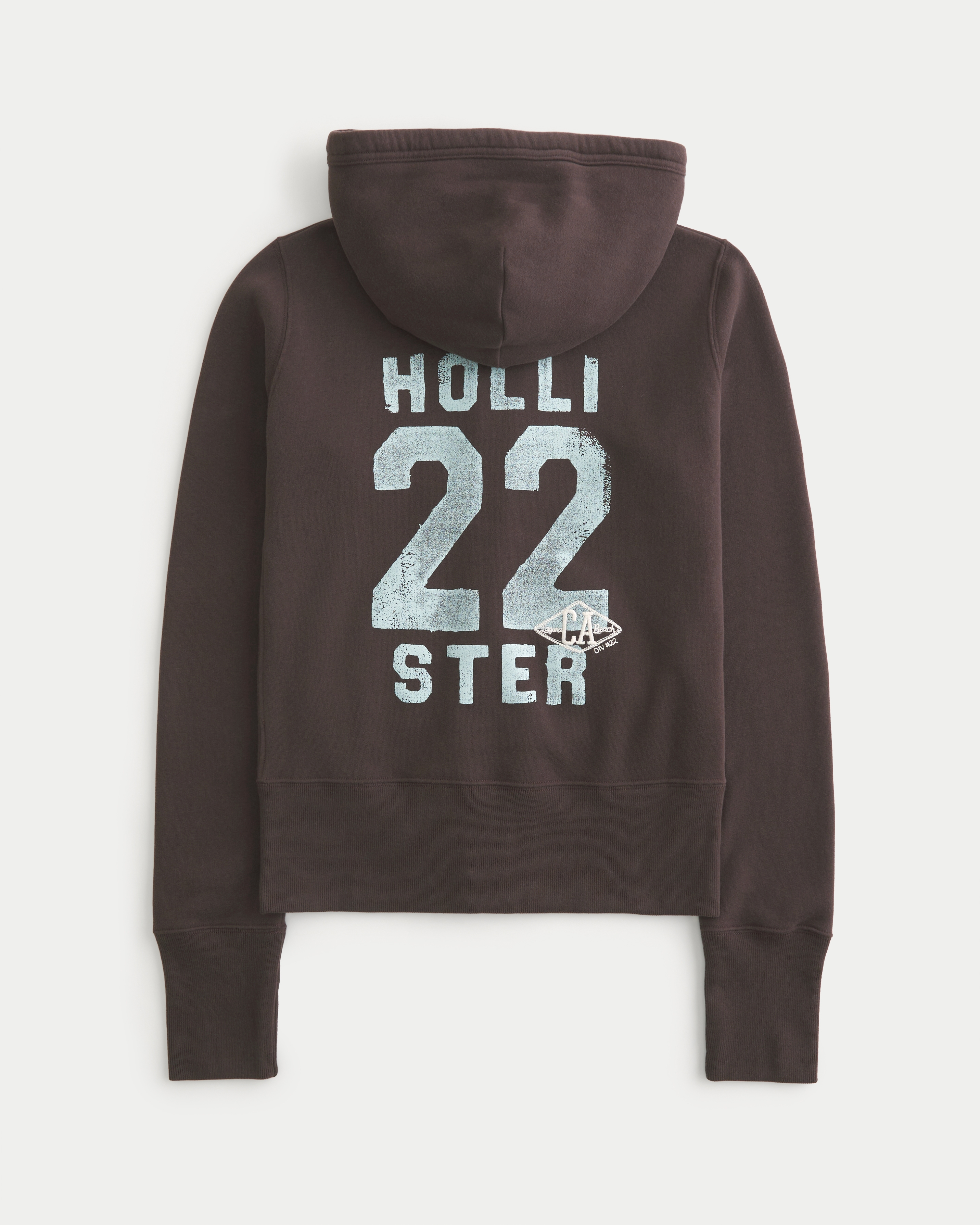 Hollister Feel Good Zip-Up Logo Graphic Hoodie