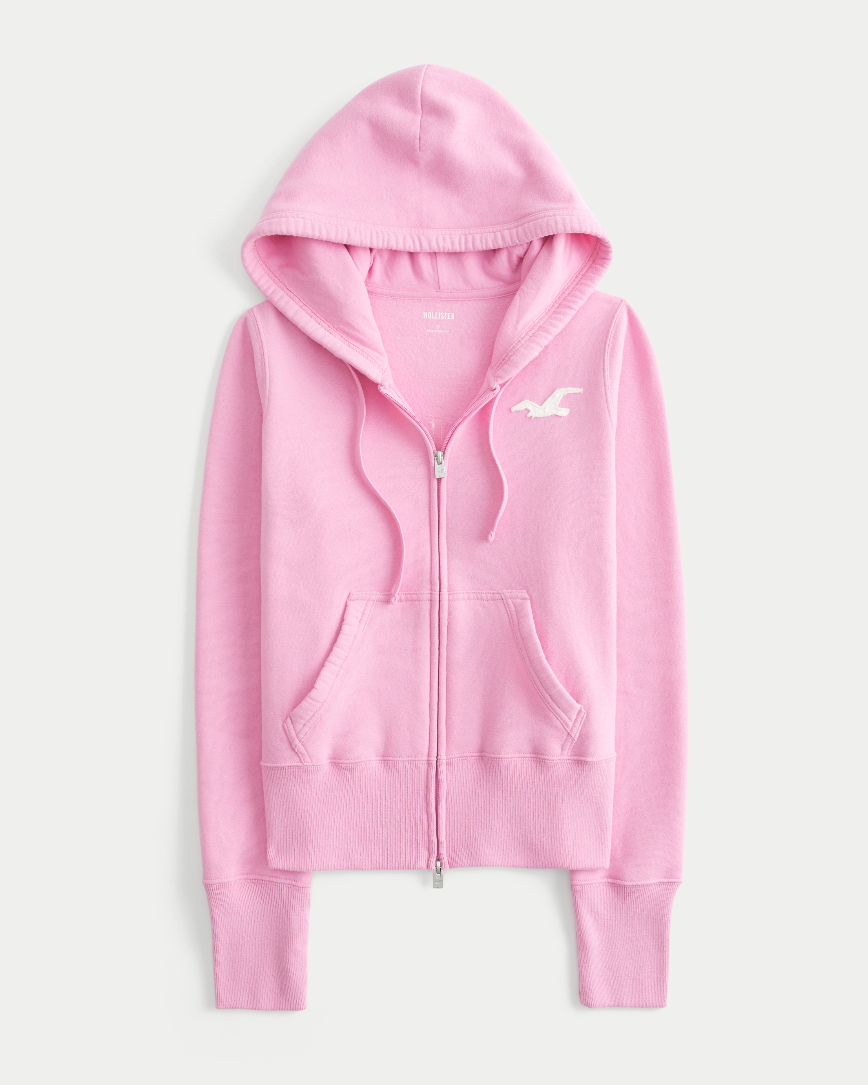 Hollister Feel Good Zip-Up Logo Graphic Hoodie