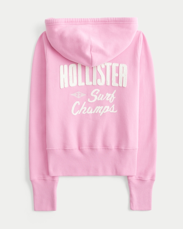 Women's Hollister Feel Good Zip-Up Logo Graphic Hoodie | Women's