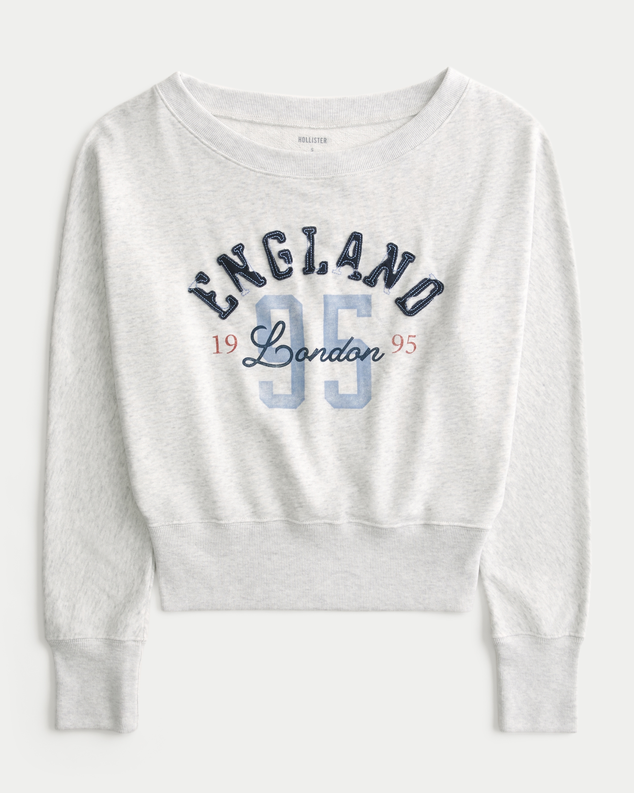 Easy Off-the-Shoulder England Graphic Sweatshirt