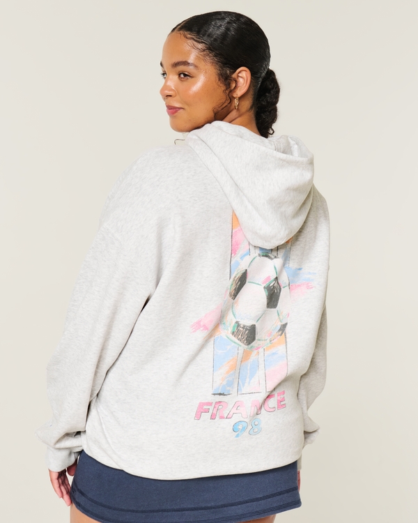 Hollister Feel Good FIFA World Cup™ 1998 France Graphic Hoodie, Light Heather Gray view 1