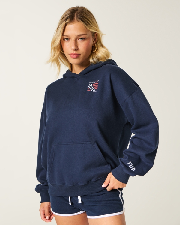 Hollister Feel Good FIFA World Cup™ 1994 USA Graphic Hoodie, Navy view 1