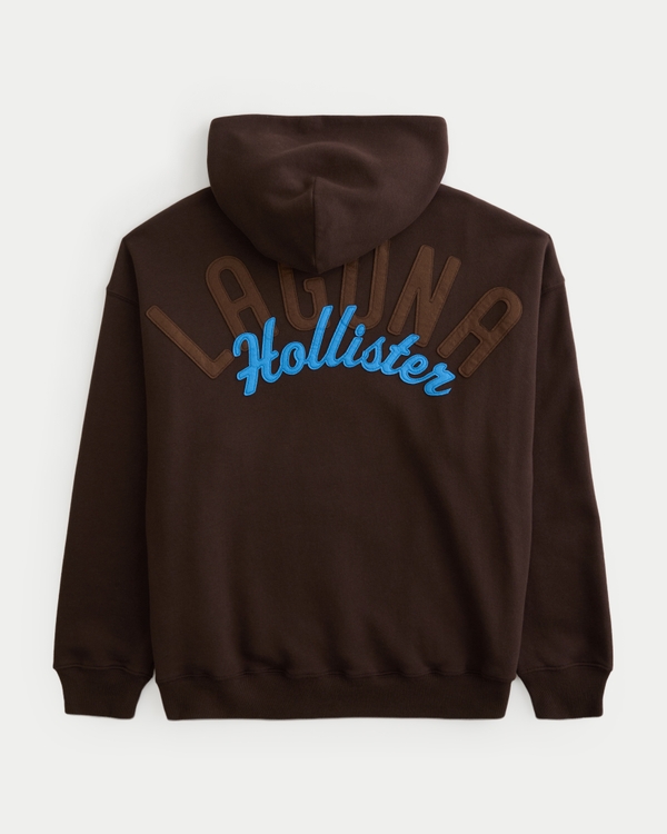 Hollister Feel Good Oversized Logo Graphic Hoodie, Espresso view 2