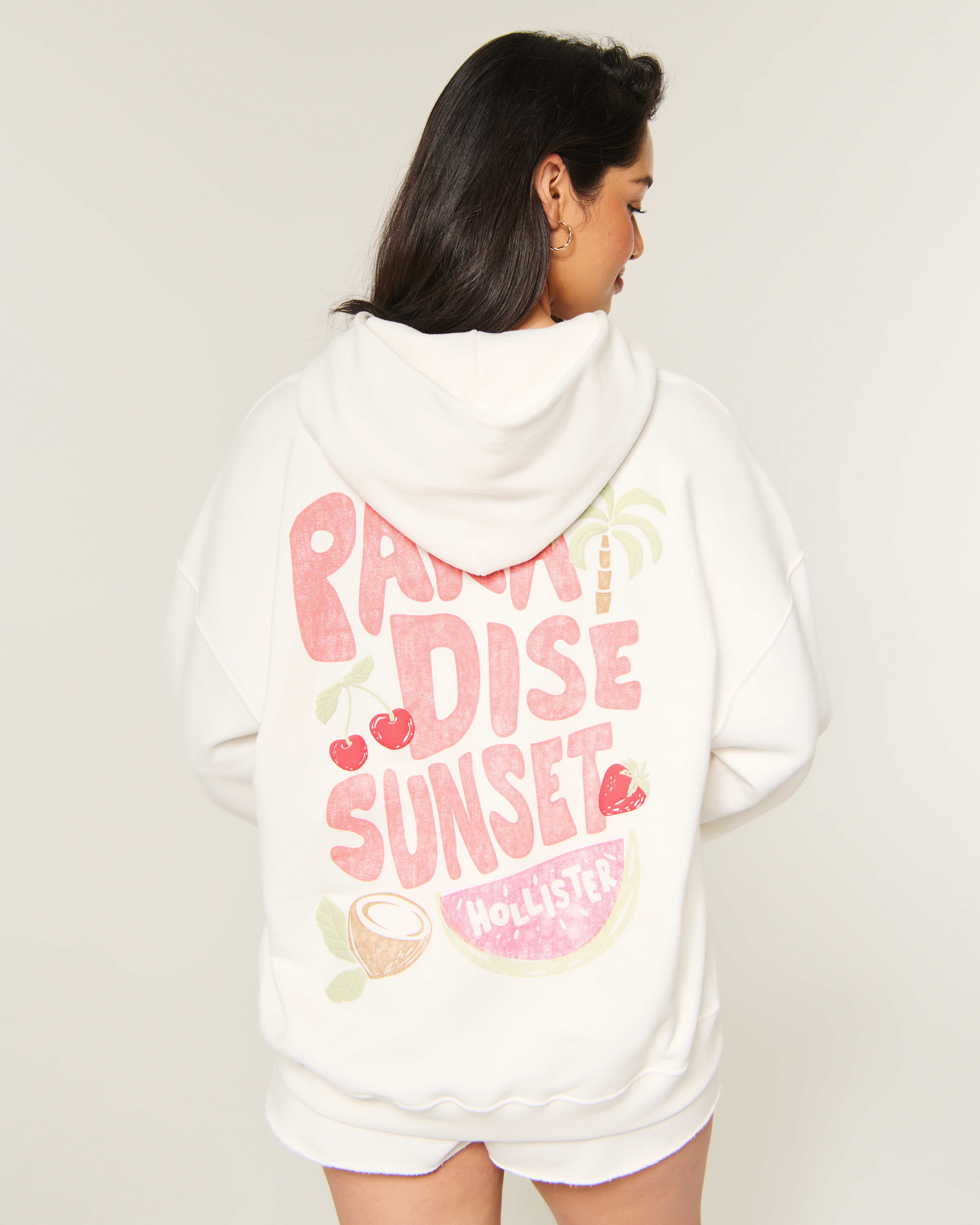 Hollister Feel Good Oversized Logo Graphic Hoodie