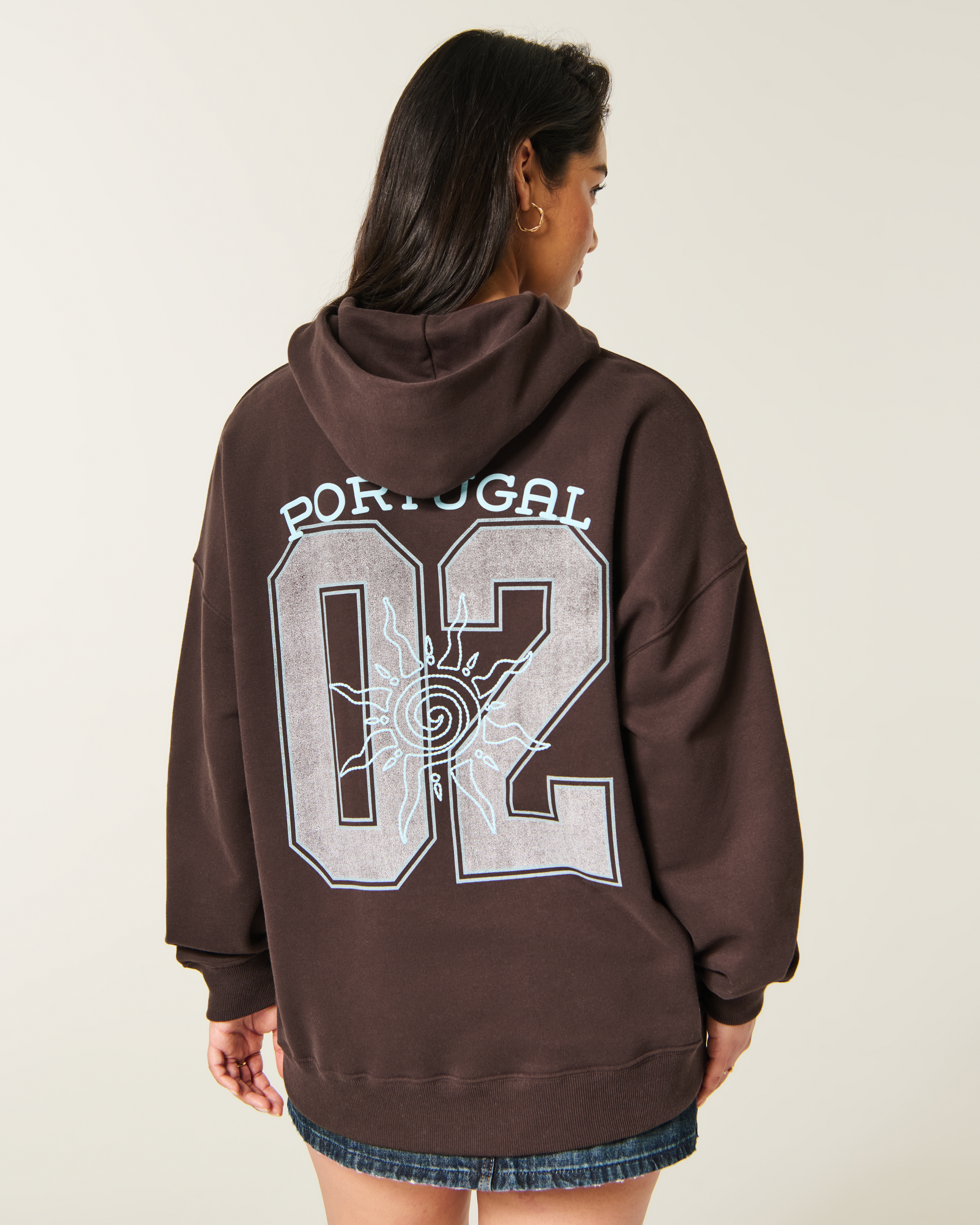 Hollister Feel Good Oversized Portugal Graphic Hoodie