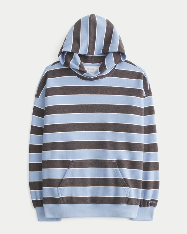 Hollister Feel Good Striped Oversized Hoodie, Brown Stripe view 1