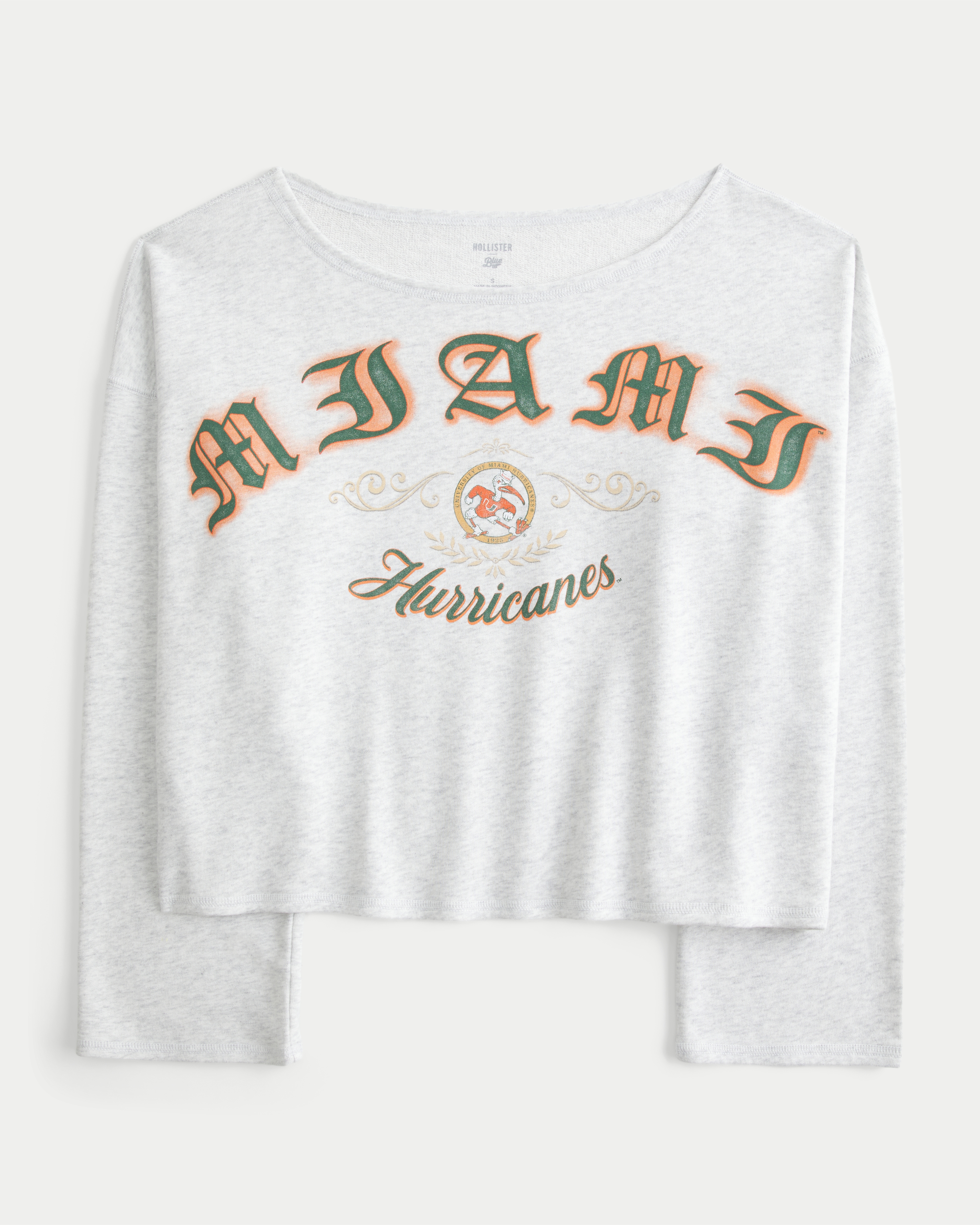 Easy Off-The-Shoulder University of Miami Hurricanes Graphic Sweatshirt