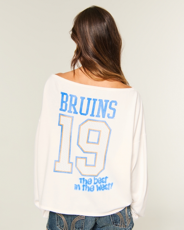 Off-the-Shoulder UCLA Bruins Graphic Sweatshirt, White view 2