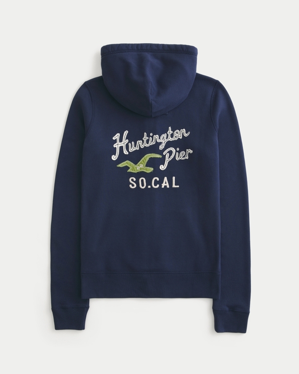 ウィメンズ Hollister Feel Good ジップアップ ロゴ グラフィック