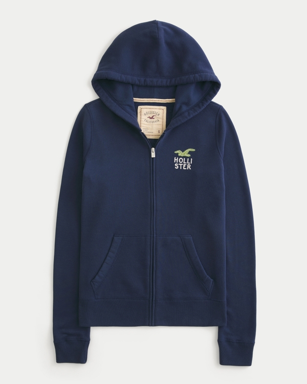 ウィメンズ Hollister Feel Good ジップアップ ロゴ グラフィック