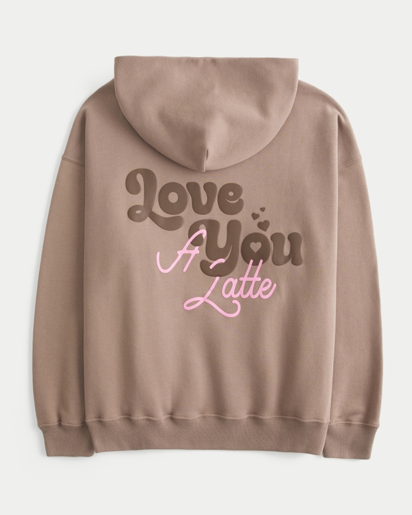 Women's Hollister Feel Good Oversized Latte Graphic Hoodie