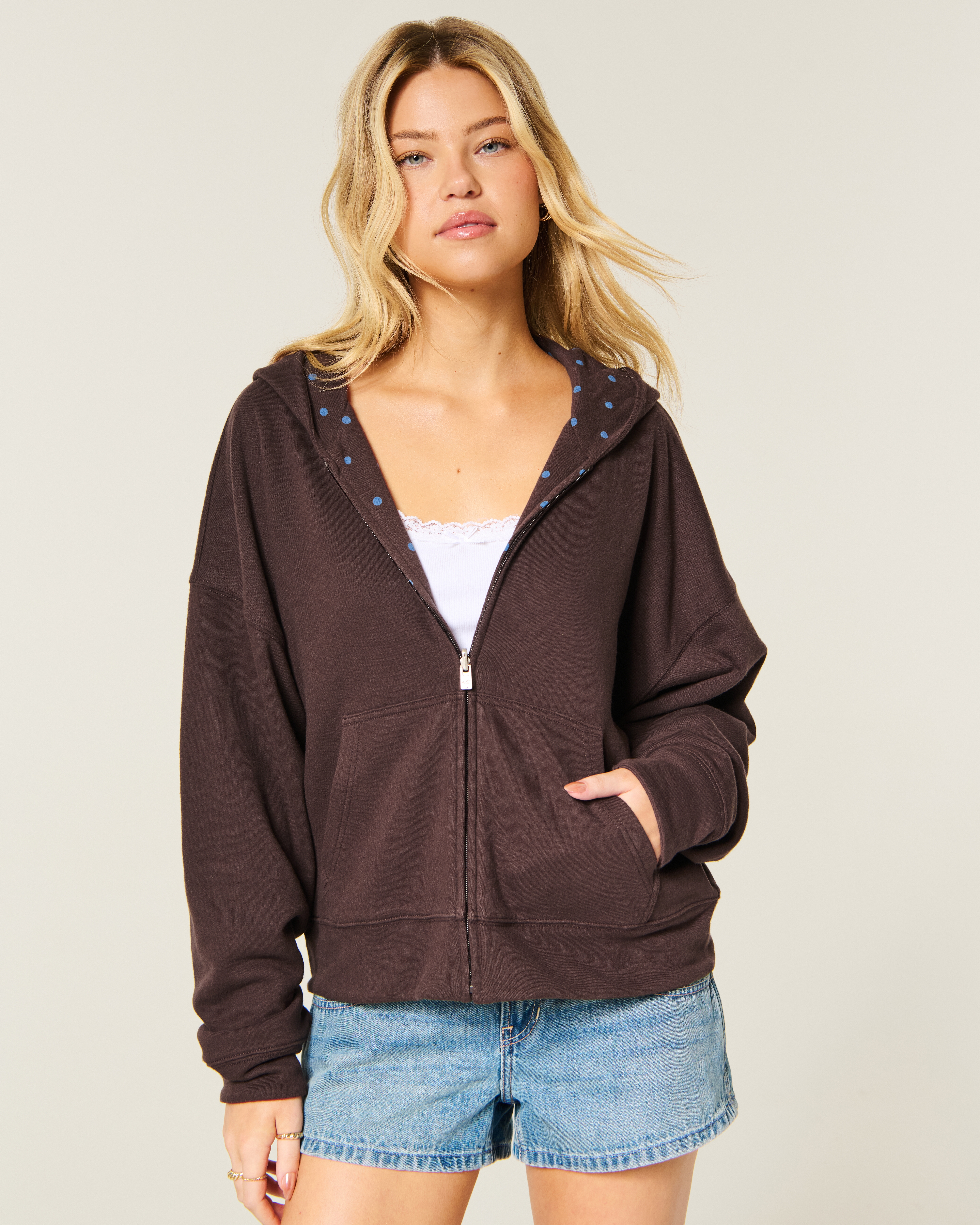 Hollister Feel Good Reversible Zip-Up Hoodie
