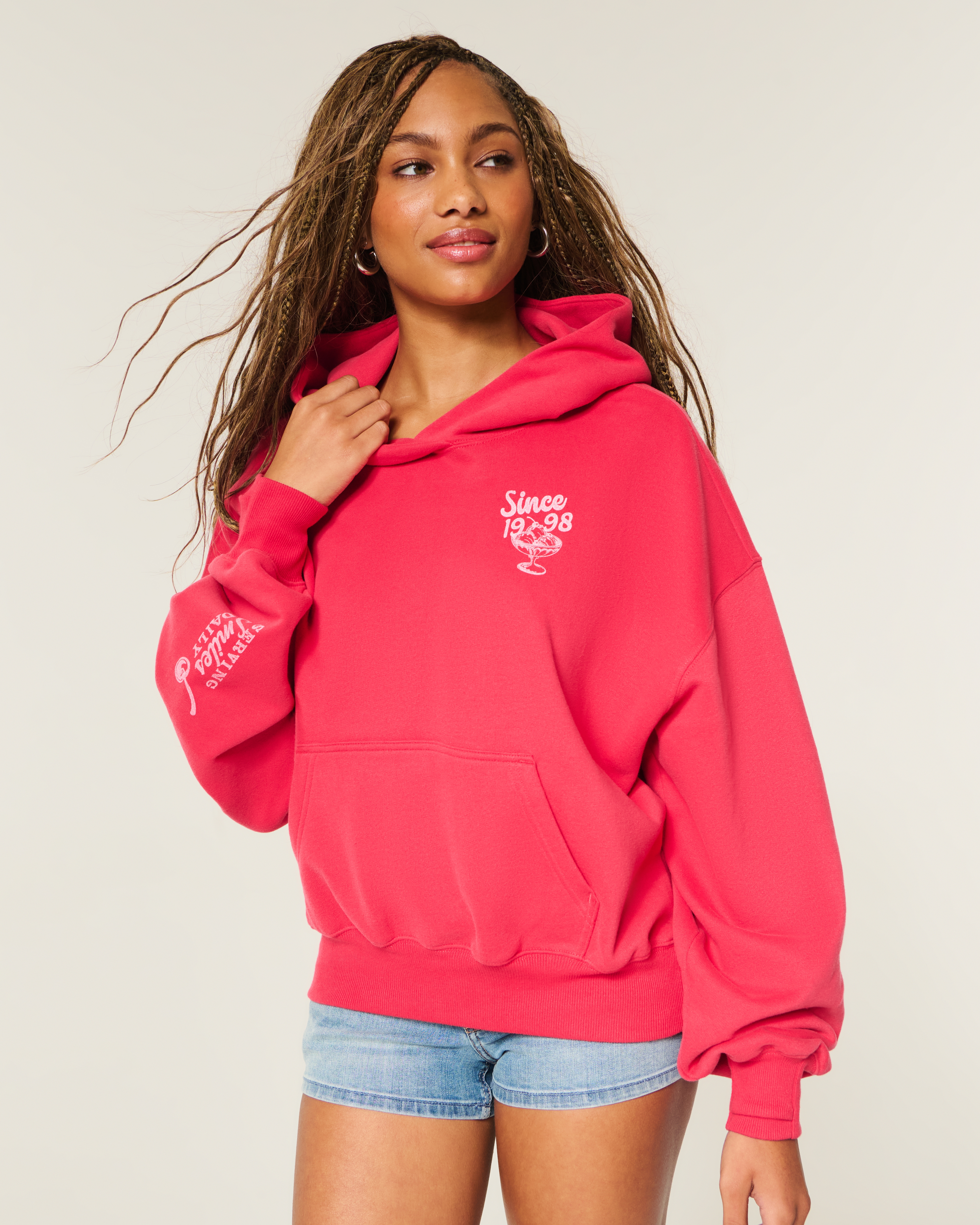 Hollister Feel Good Betty's Sweet Shop Graphic Hoodie
