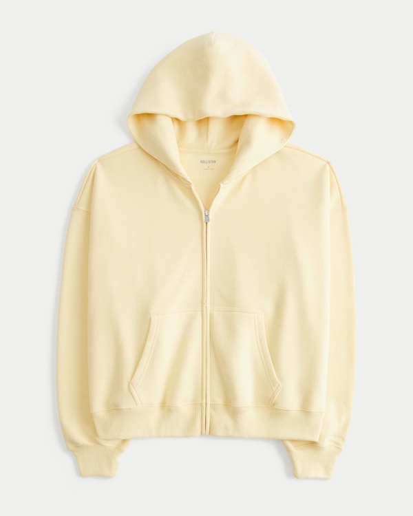 Hollister Feel Good Easy Zip-Up Hoodie, Yellow view 1