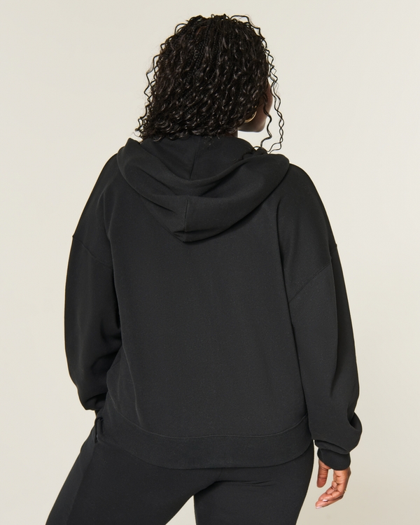 Hollister Feel Good Easy Zip-Up Hoodie, Black view 2