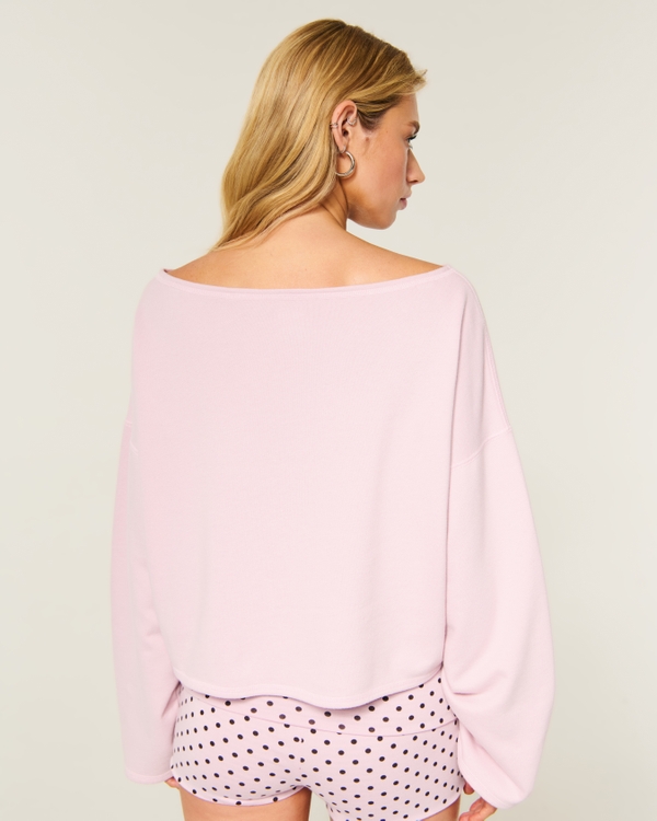 Easy Off-the-Shoulder Sweatshirt, Light Pink view 2