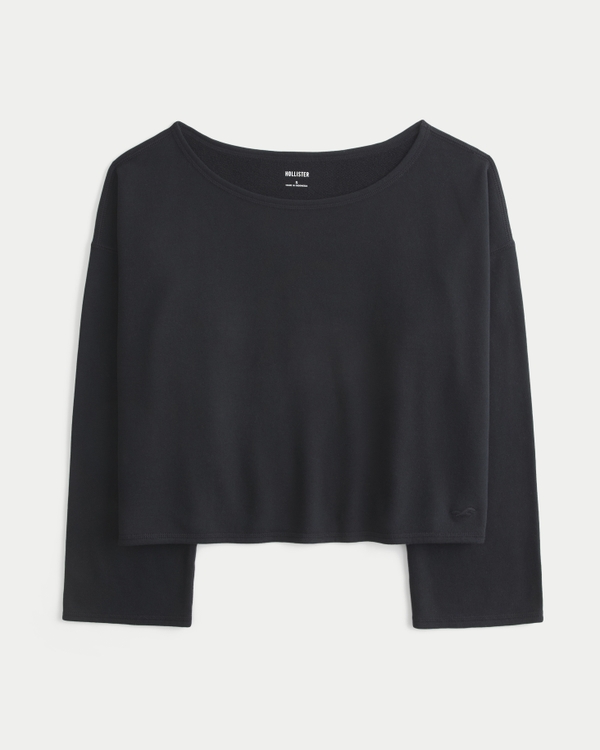 Easy Off-the-Shoulder Sweatshirt, Black view 1