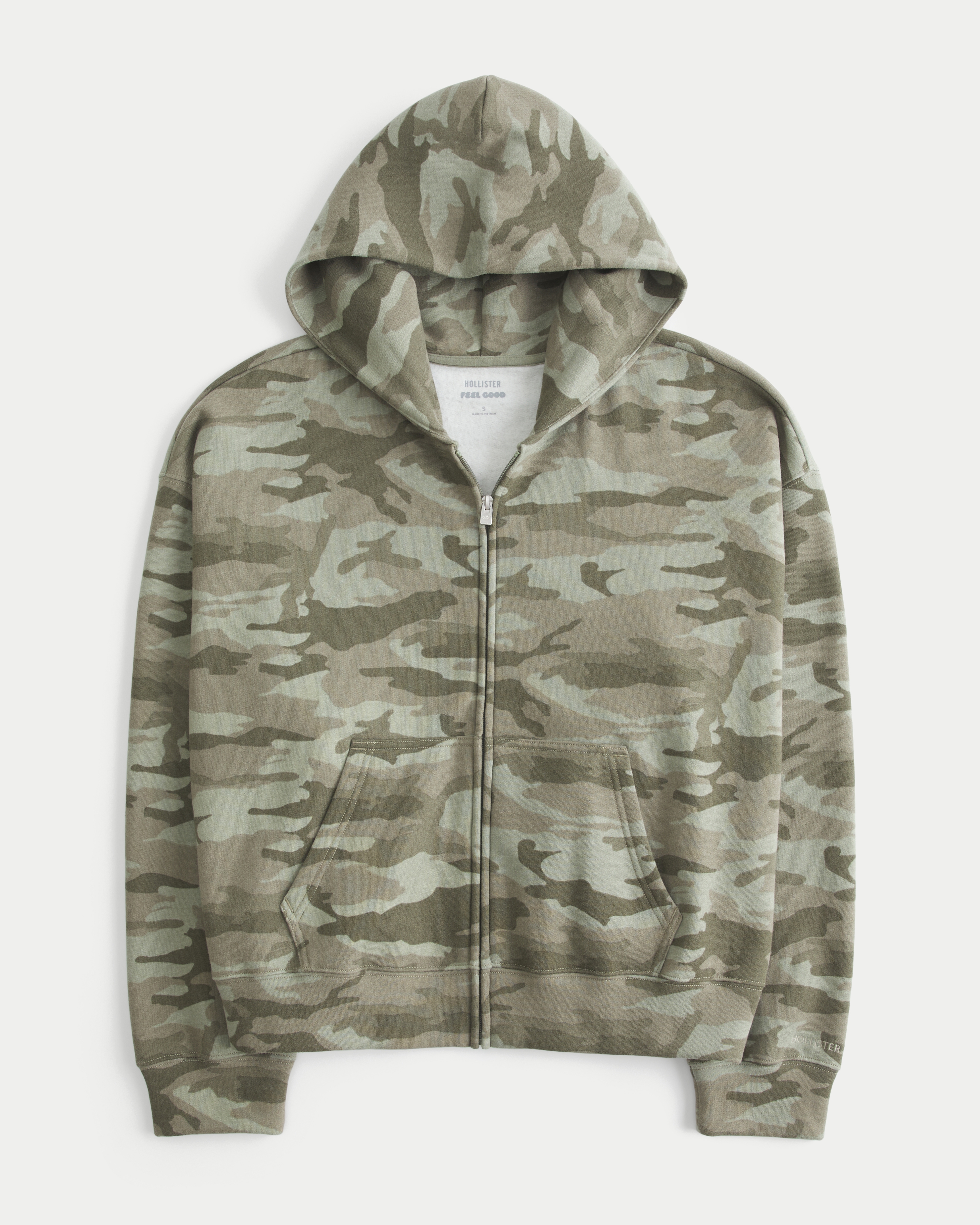 Hollister Feel Good Easy Camo Zip-Up Hoodie