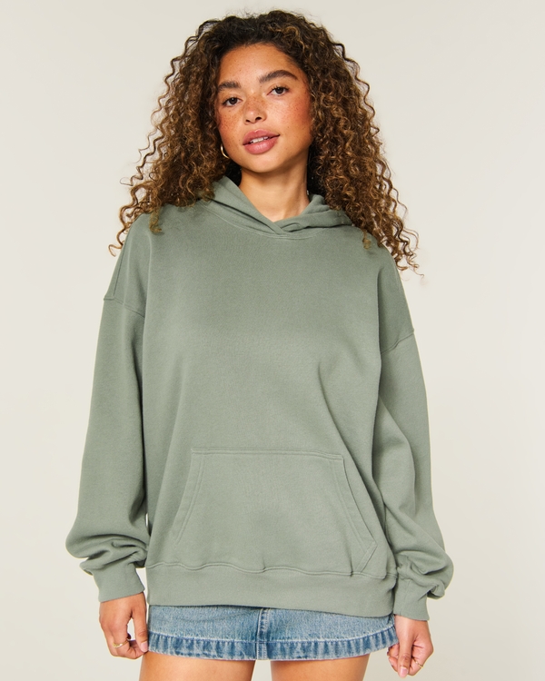 Hollister Feel Good Oversized Hoodie, Olive view 1