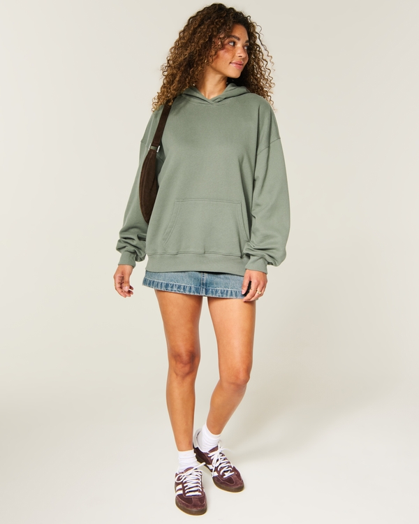 Hollister Feel Good Oversized Hoodie, Olive view 2