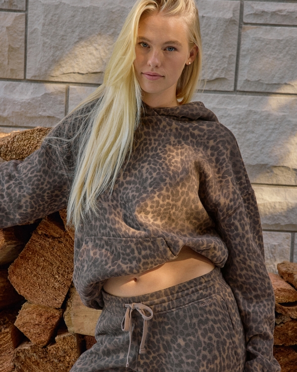 Hollister Feel Good Oversized Leopard Hoodie