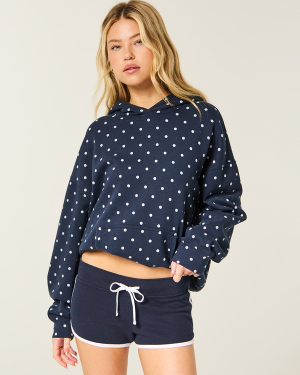 Hollister Feel Good Oversized Dot Hoodie, Navy Dot view 2