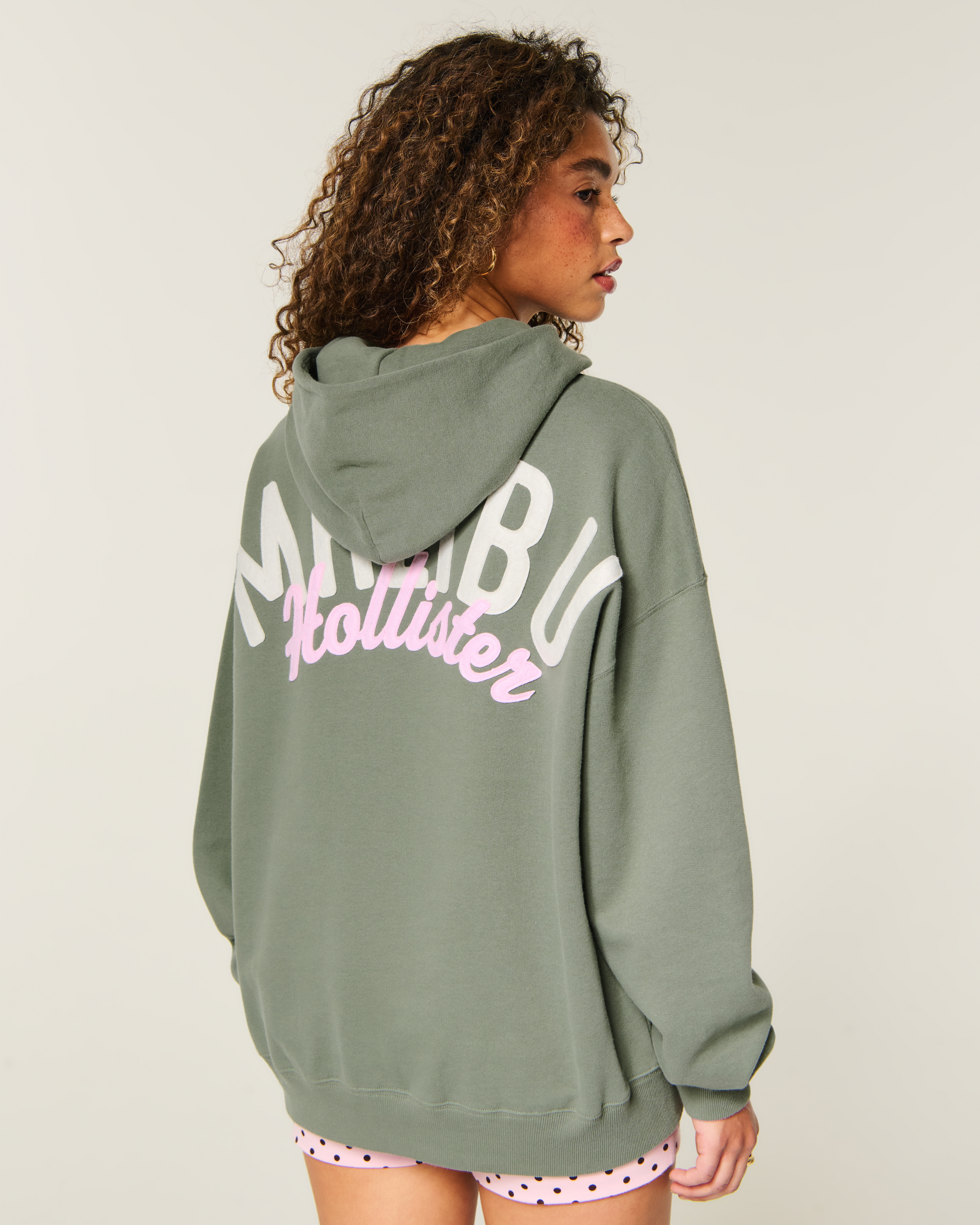 Hollister Feel Good Oversized Logo Graphic Hoodie