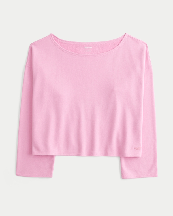 Easy Off-the-Shoulder Sweatshirt, Pink view 1