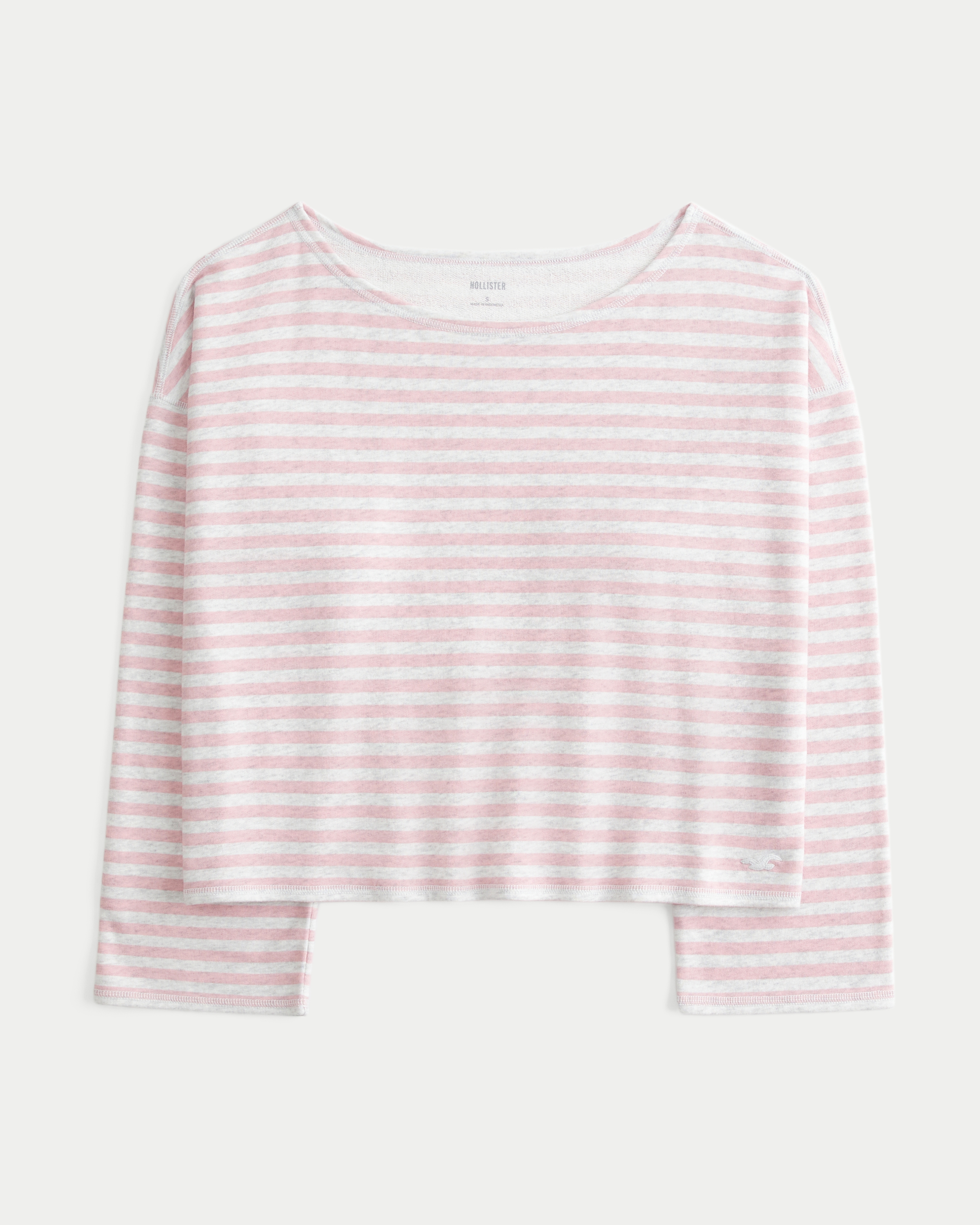 Easy Striped Off-the-Shoulder Sweatshirt