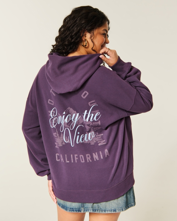 Hollister Feel Good Oversized Enjoy the View Graphic Hoodie