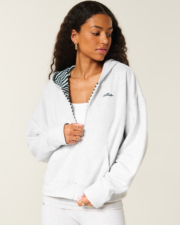 Hollister Feel Good Reversible Zip-Up Hoodie