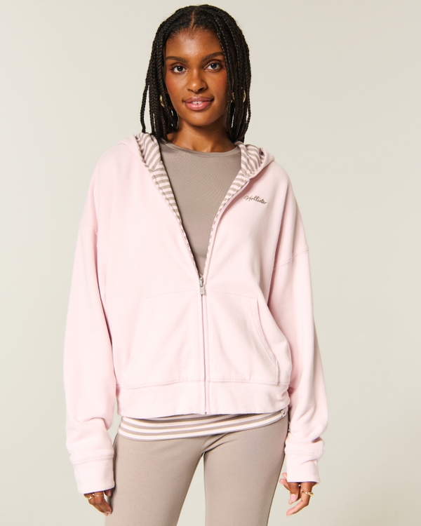 Hollister Feel Good Reversible Zip-Up Hoodie