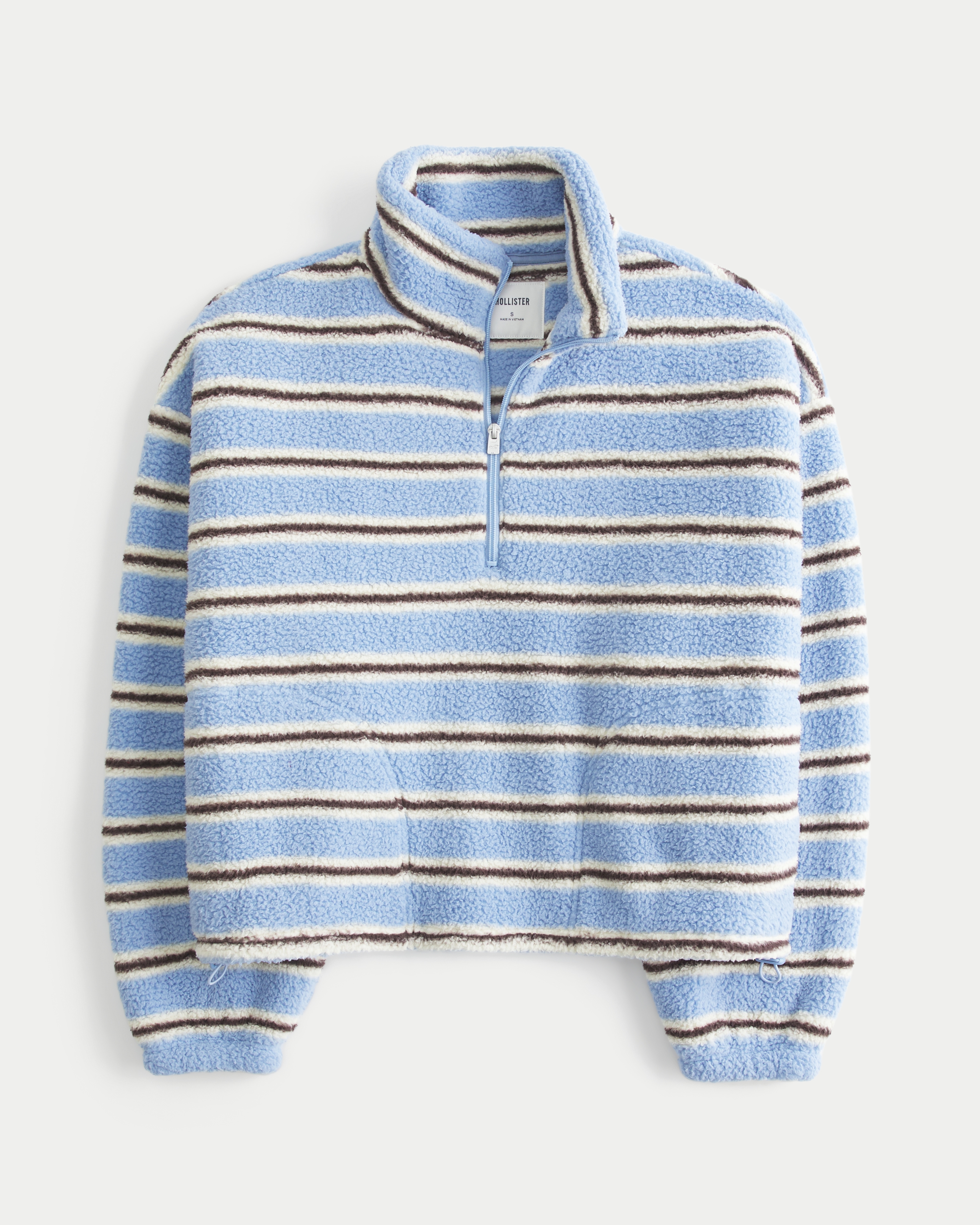 Striped Sherpa Half-Zip Sweatshirt